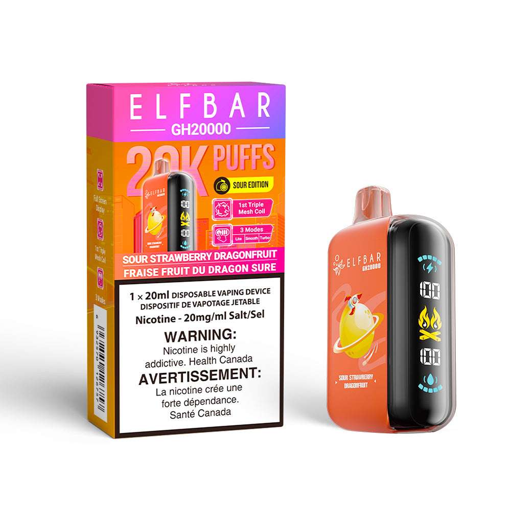 ELF BAR GH 20k SOUR STRAWBERRY DRAGONFRUIT DISPOSABLE VAPE