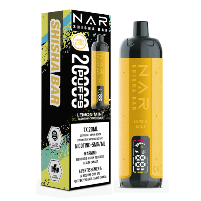 NAR Shisha Bar 20K - Lemon Mint Disposable Vape
