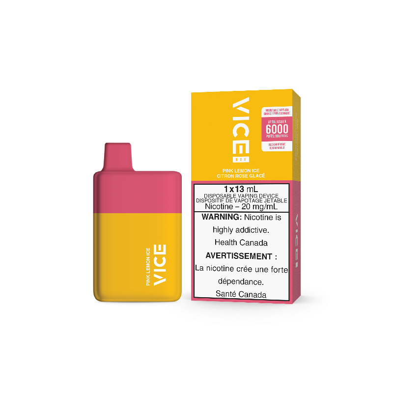 VICE BOX PINK LEMON ICE DISPOSABLE VAPE RECHARGABLE (6000 PUFF)